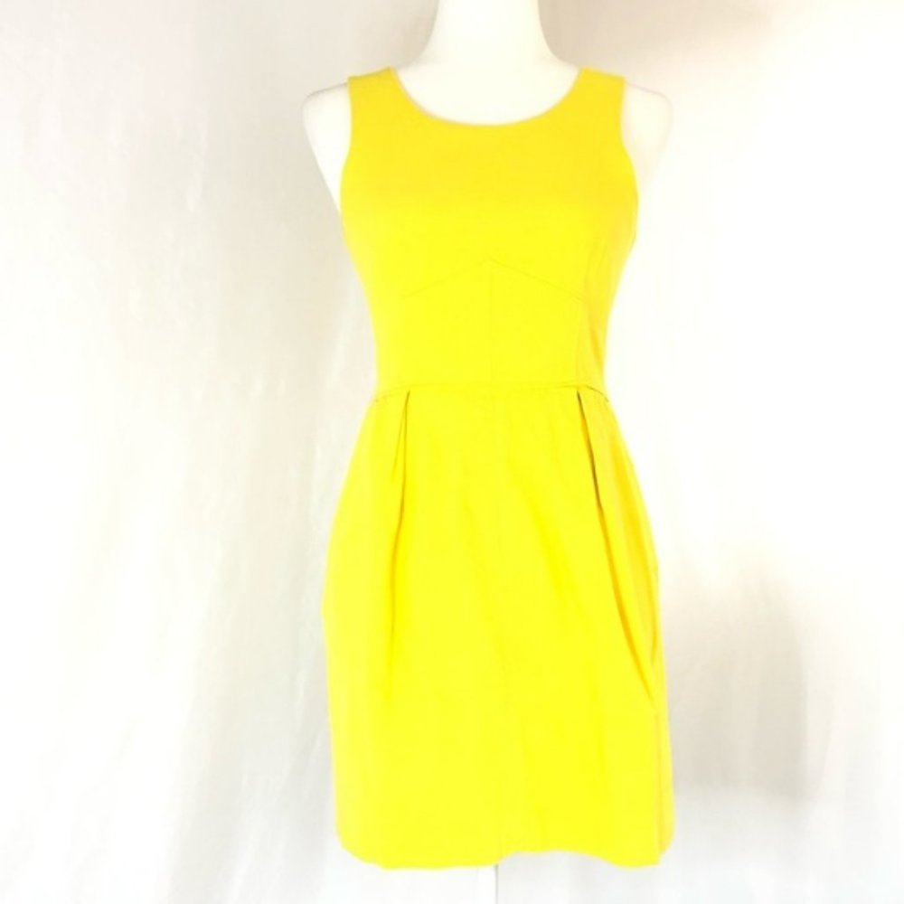 J. Crew 4 Dress ~ Yellow Sleeveless Fit and Flare - Pockets!